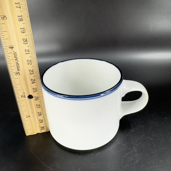 Dansk Concerto Allegro Blue Teacup And Saucer Set Mug Cup Portugal Ceramic White - Picture 12 of 16